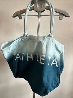Athleta Ombre Teal Canvas Tote